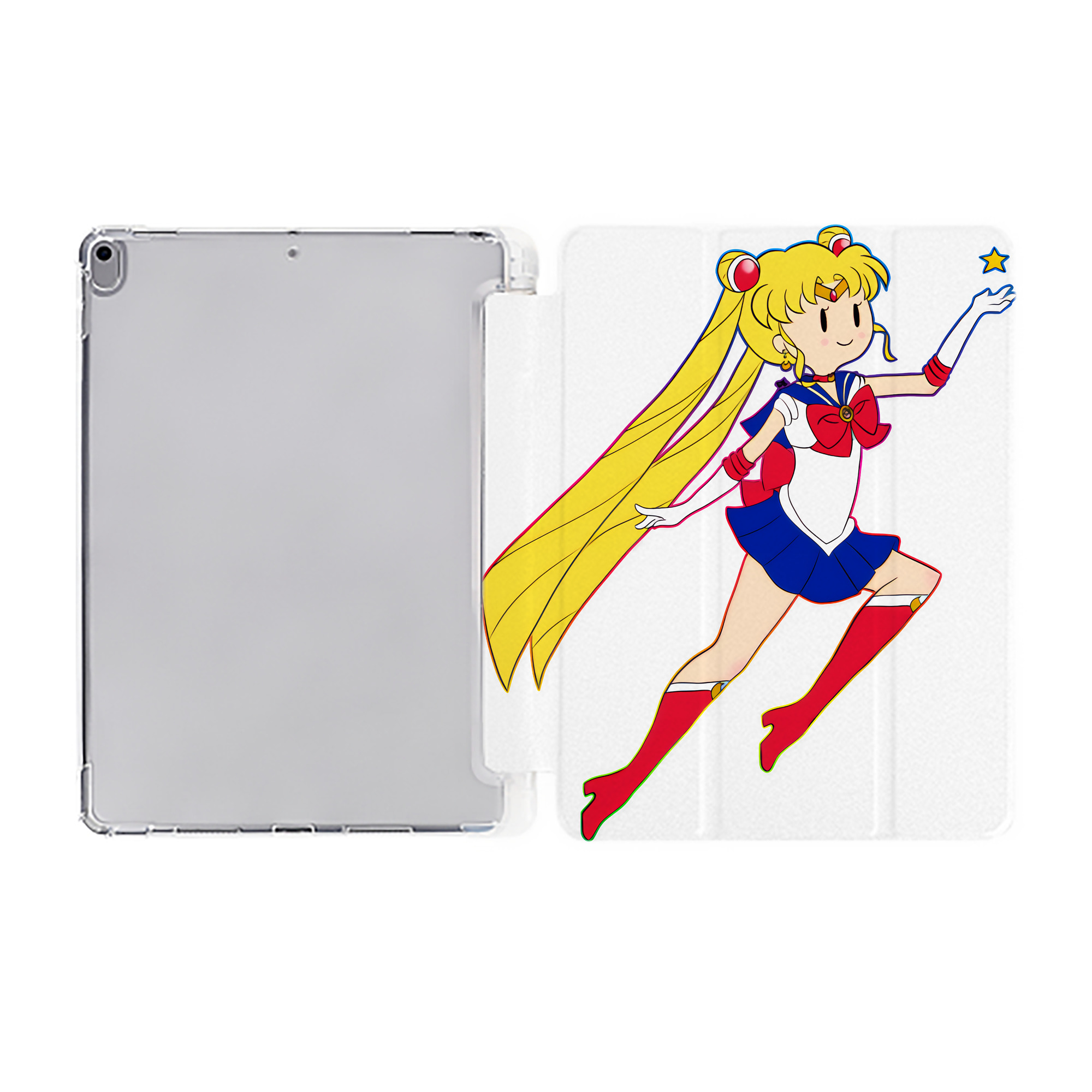 （画像用） 美少女戦士セーラームーン 月野 うさぎ つきの うさぎ Sailor Moon Tsukino Usagi IPad ケース ペン収納付き 三つ折りスタンド PUレザー×シリコン 対応機種9.5/10.5/10.9インチ